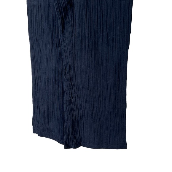 A500275 LOGO Lori Goldstein Beach to Street Cotton Gauze Pants Black Petite XXS - Picture 3 of 6